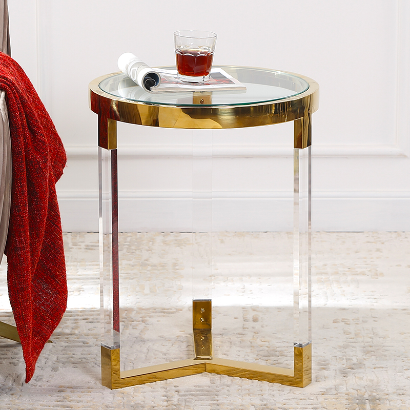 Tavolino da tavolino di lusso in ottone consolle in ottonenordico tavolino da caffè angolo