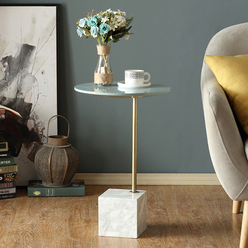Tavolo da caffè piccolo tondonordico tavolino moderno in marmo mdf per soggiorno