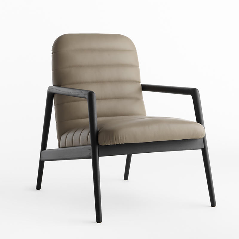 Design minimalista italiano Salotto in legno sedia singola divano in pelle poltrone sedie soggiorno