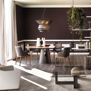 tavolo da pranzo rotondo in legno in legno in legno massiccio in legno in legno in legno innoce in acciaionordico 6 posti