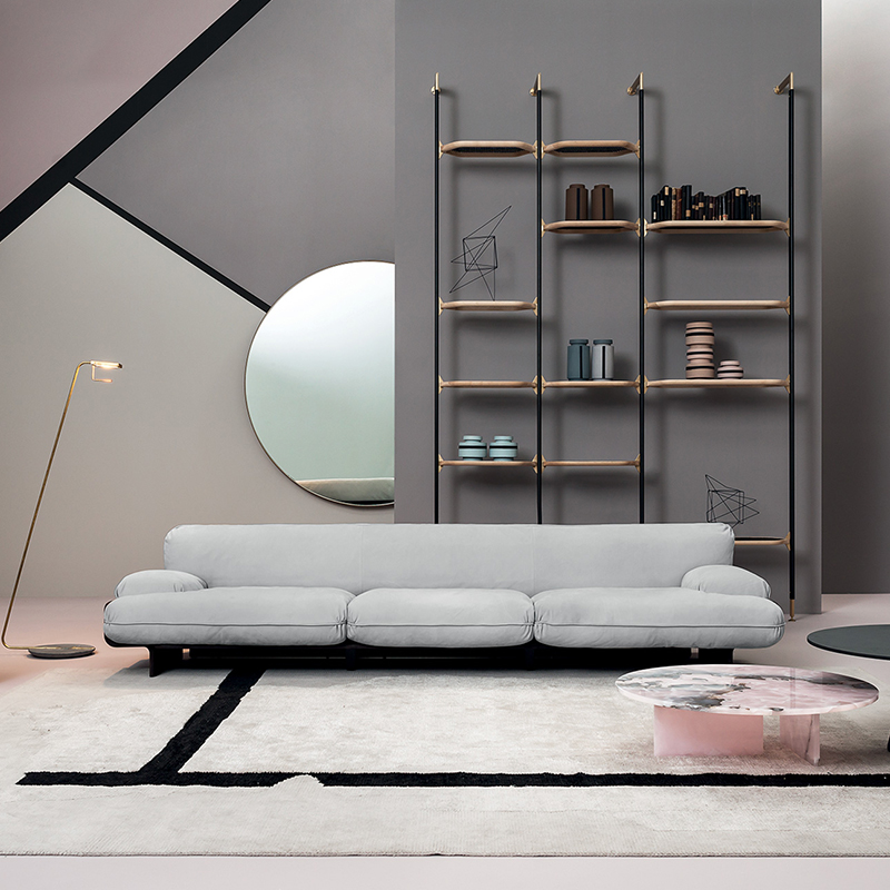 Italiano in legno in legno moderno moderno a 3 posti divano set di divano per soggiorno